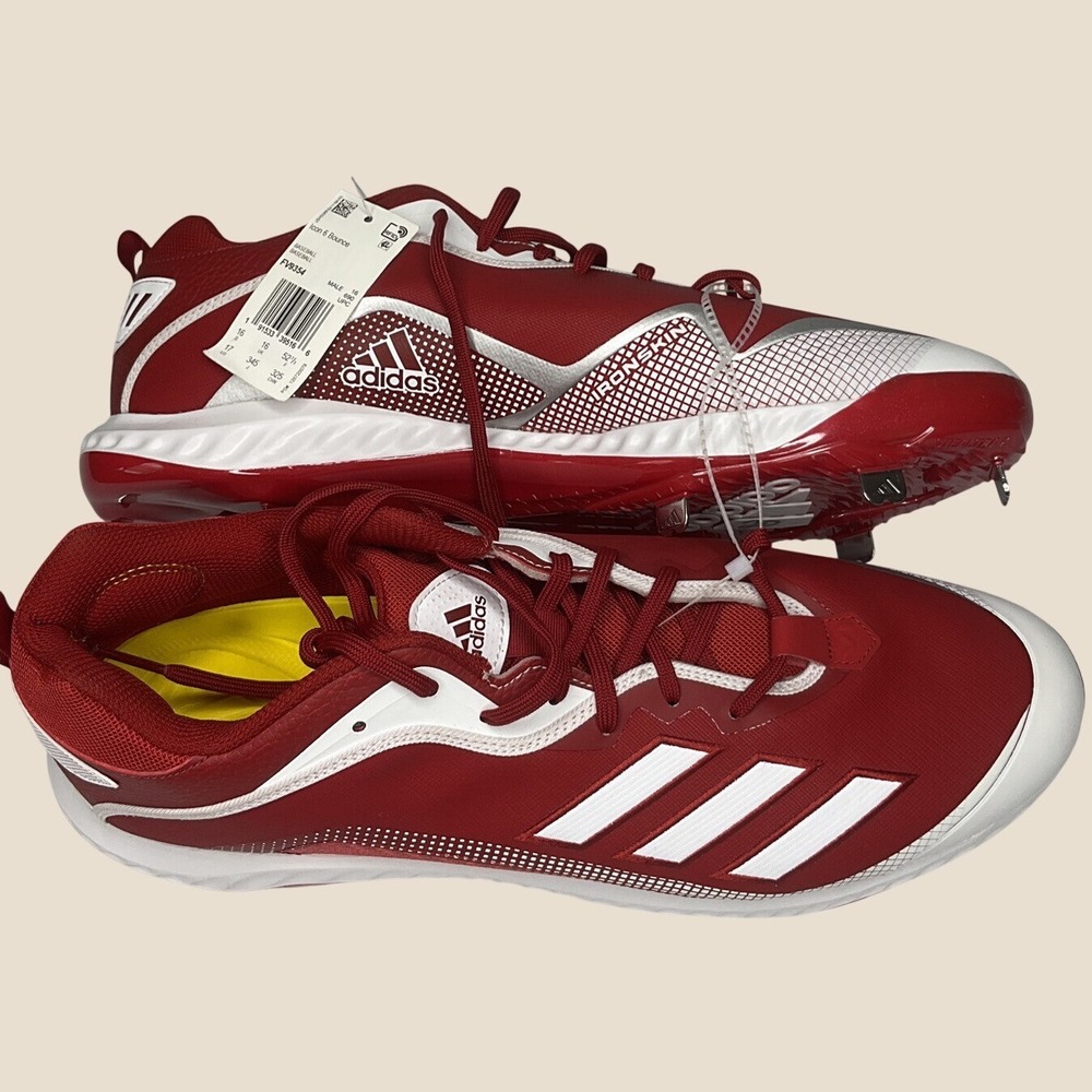 Adidas Icon 6 Bounce Baseball Cleats Mens 16 Red White Metal FV9354